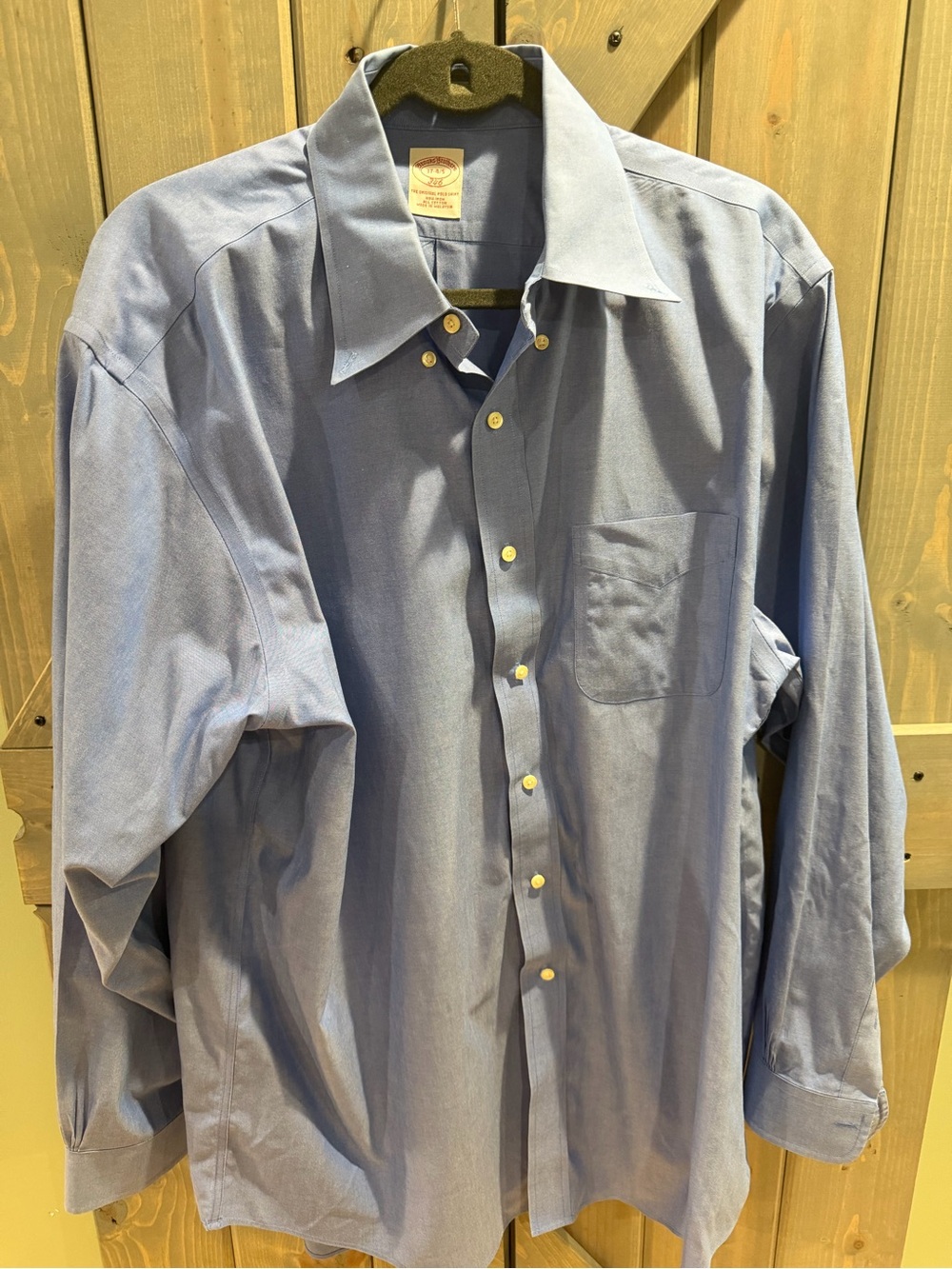 Brooks Brothers 346 Men’s Dress Shirt 17 34/35 Blue Non Iron Cotton Classic Fit